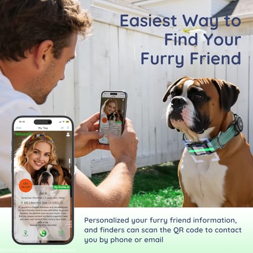 Image of Reflective Dog Collar with AirTag Holder, Waterproof Dog Collar with QR Code, Heavy Duty Adjustable Pet Collar for Small Medium Large Dogs, Teal
