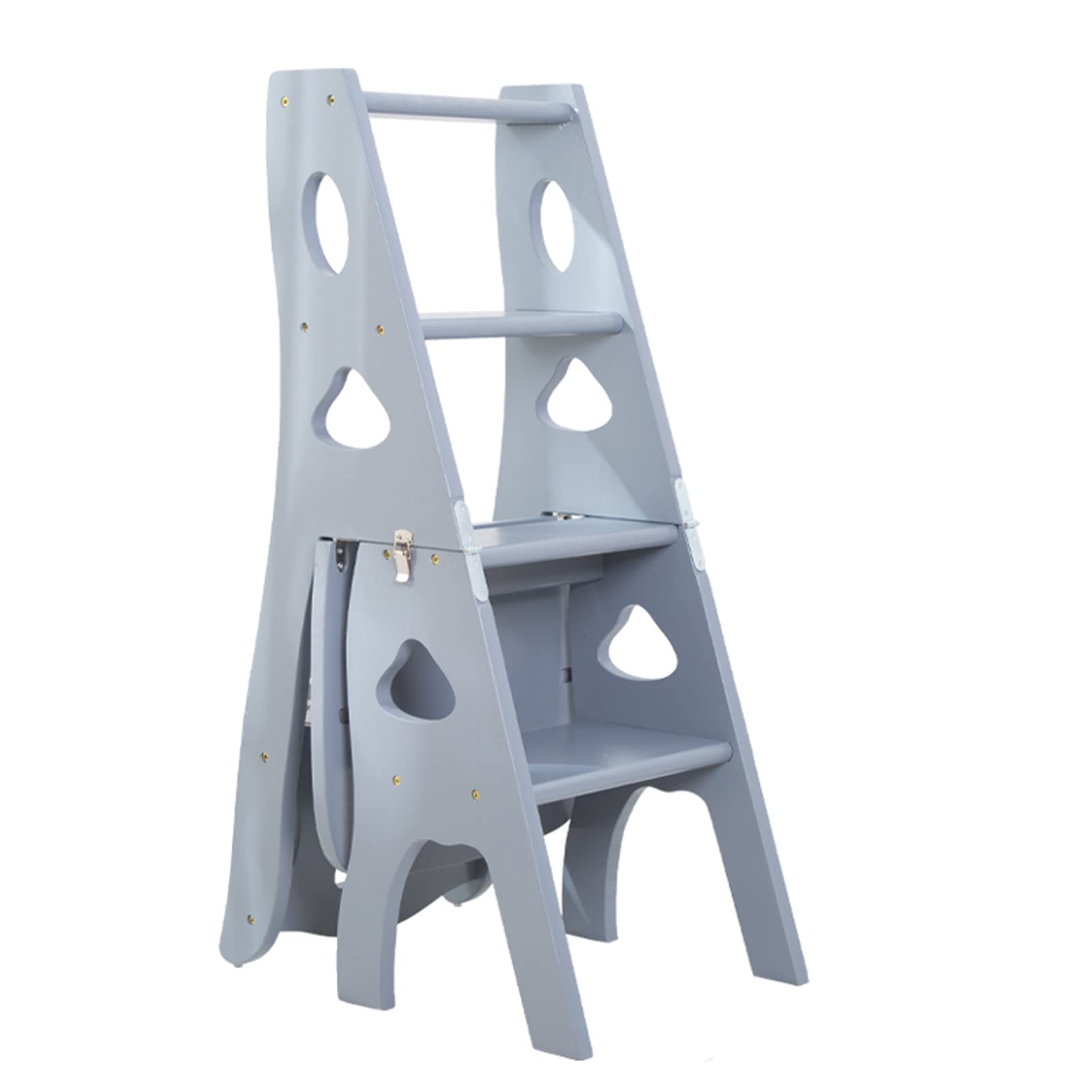 Échelle pliante en bois LUNEZY pour éviter les chutes et remplacer les chaises instables