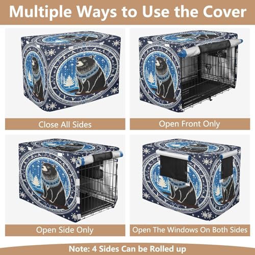 Housse Imperméable pour Cage Chien Chat Art Abstrait Extérieur Intérieur