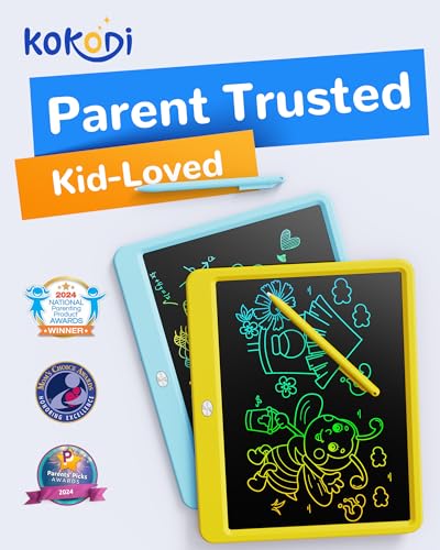 Image of KOKODI LCD Writing Tablet, 12 Inch Colorful Toddler Doodle Board Drawing Tablet, Erasable Reusable Electronic Drawing Pads, Educational and Learning Toy for 3-6 Years Old Boy and Girls(Yellow)