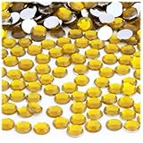 The Crafts Outlet 144-Piece Flat Back Round Rhinestones, 8mm, Golden Yellow