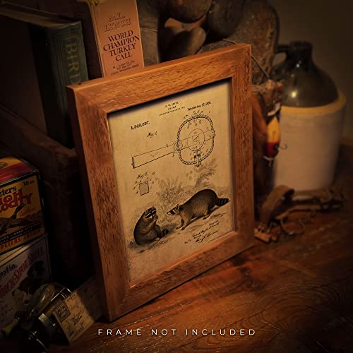 Raccoon Trap - Vintage Rustic Trapping Hunting Wall Decor 8X10 Unframed Art Poster Print - Fur Trapping Decorations For Bar, Man Cave, Cabin, Lodge - Hunting Gifts For Men, Boys, And Hunters #TOP3
