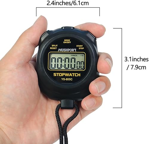 Miniatura 6 de Paquete de 2 cronómetros digitales con temporizador deportivo con cuenta regresiva de encendidoapagado, batería AAA incluida, cronómetro simple de