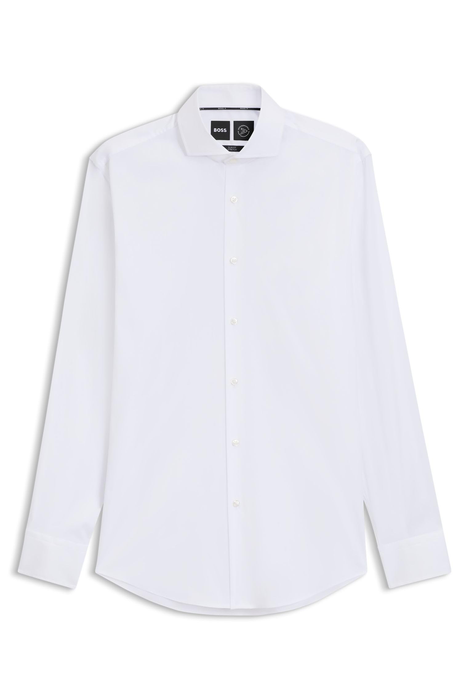 Boss Men's White P-Hank-Spread-C1-222 Easy-Iron Slim-Fit Shirt In Cotton-Blend Poplin
