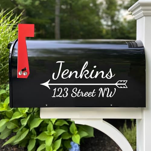 Image of Custom Reflective Mailbox Numbers and Street Address Decal - CMN14