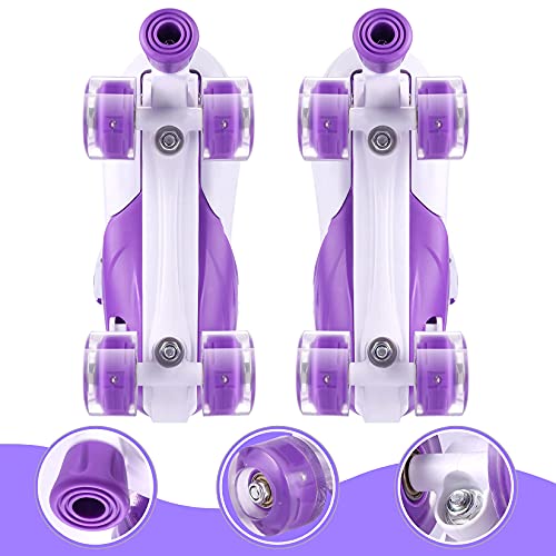 Hikole Girls Roller Skates For Kids, Pink Purple Adjustable Light Up Roller Skates, Perfect Christams Gifts Kids Roller Skates For Girls Boys Ages 6-12 4-6 #TOP5
