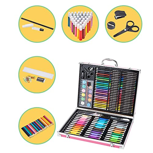 Goowo Materiais de Arte para Crianças, Conjunto de Arte Colorido, Kit de Pintura Dupla Face, Mala de
