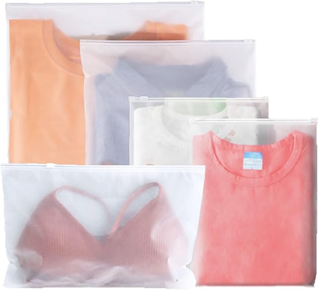 25Pcs Hospital Bag Maternity Essentials - Zip Lock Bags Travel Holiday Accessories 5 Multiple Size, Reusable Plastic Frosted Packing Storage Bags for Clothes Shoe, Luggage Organiser Pouches for Women