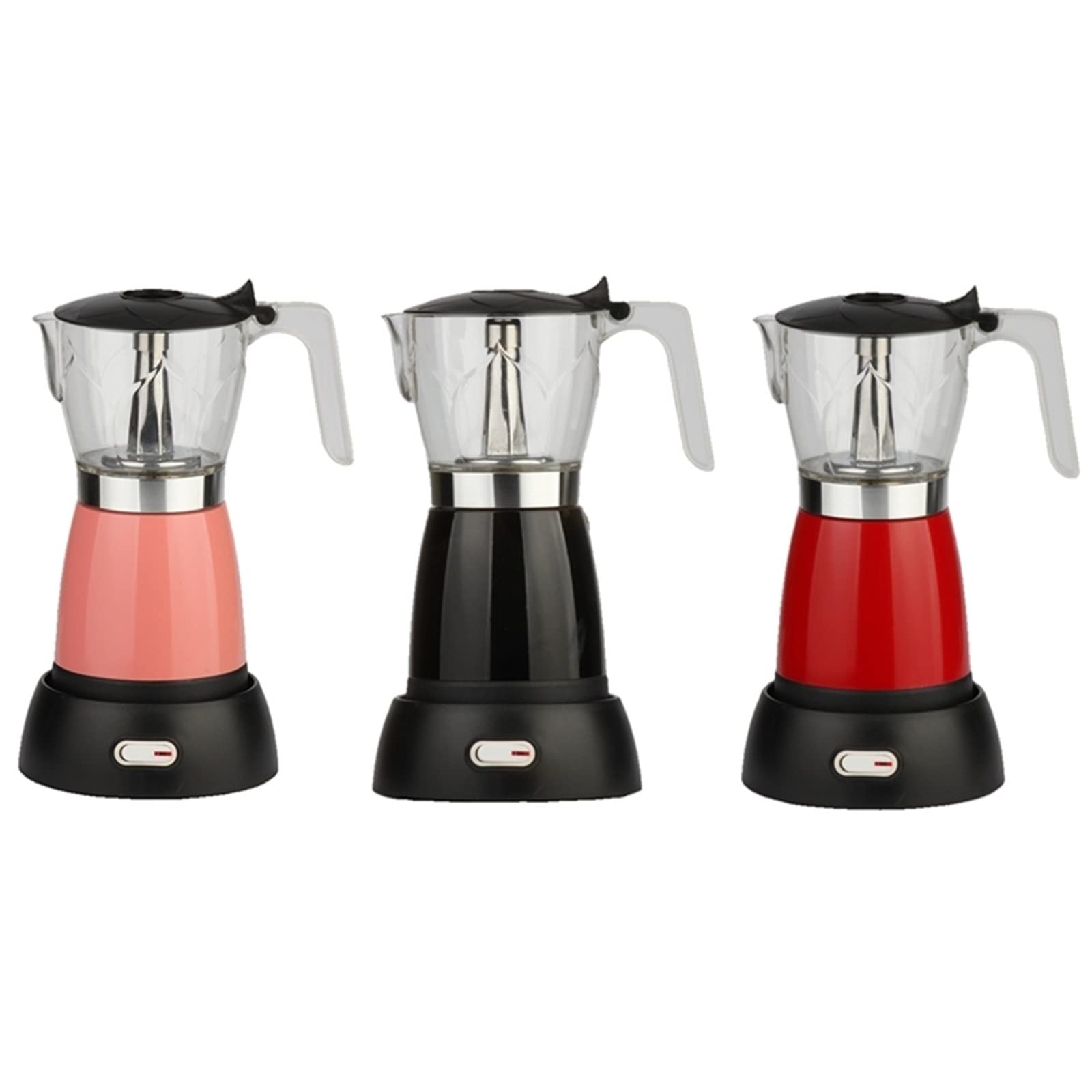 JINGYAN Caffettiera Caffettiera Moka elettrica Espresso, Adatta per la Cucina di casa e L'Ufficio(Pink)