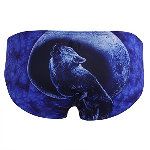 FEESHOW Mens 3D Wolf/Leopard Animal Print Bikini Briefs Funny Underwear Panties2