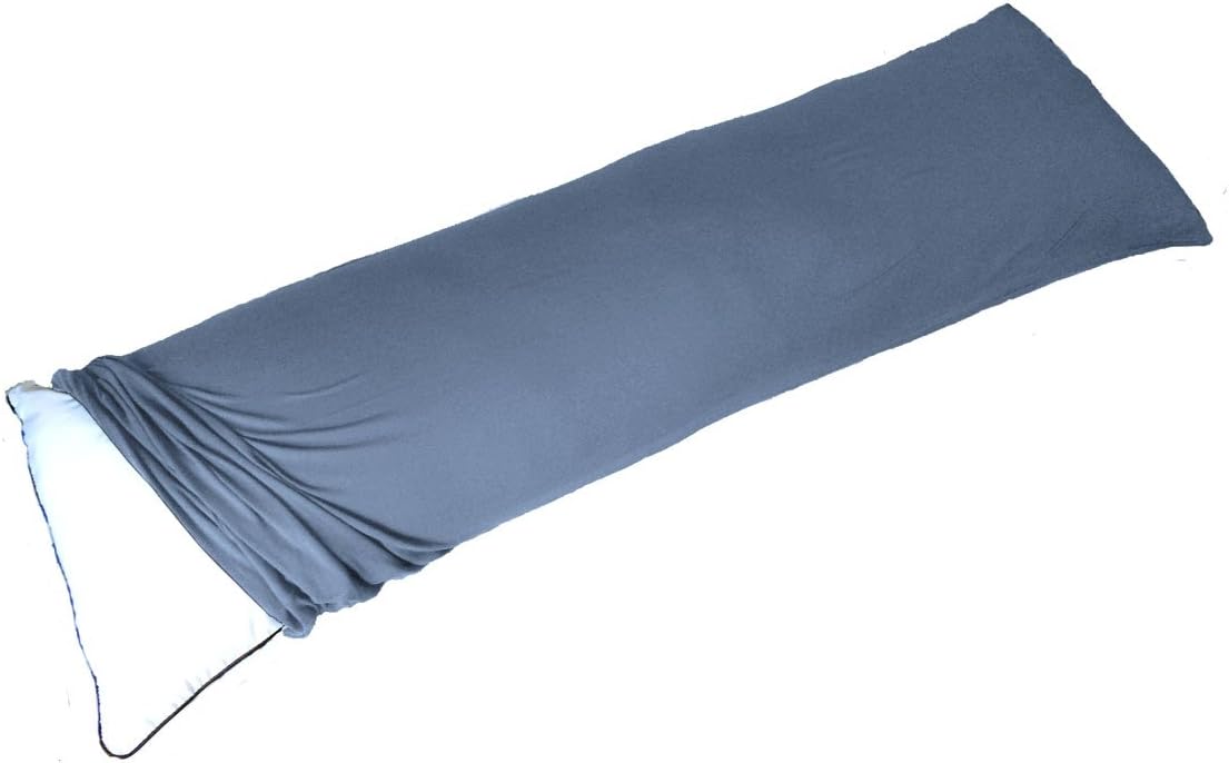 Stretch Jersey Body Pillowcase, Modal Rayon Spandex 180 Gram, Oversize Bag Style Pillow Cover 20x60 Inches, Fit 20x54 Inches Body or Pregnancy Pillow, Soft Than Cotton, Denim Blue