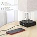 lifeholder Table Lamp, Nightstand Lamp Built in Dual USB Charging Port & One Outlet, Black Iron Base USB Lamp with Warm White LED Bulb, USB Table Lamp Perfect for Bedroom, Office(Square)…