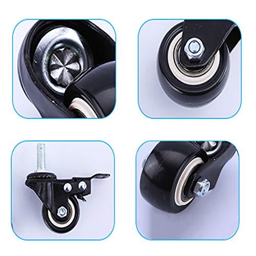Roues en polyuréthane robustes à plaque LUNEZY haute résistance - 4