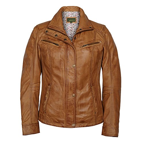 Veste en cuir marron femme Kelly blouson tan taille XL mode tendance