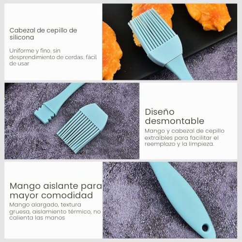 Miniatura 4 de Pincel De Silicona Para Repostería, Paquete De 2 Cepillos De Repostería De Cocina De 17 Cm, Cepillo De Parrilla, Cepillo De Repostería, Cepillo De Barbacoa Para Asar, Repostería, Agitar, Hornear