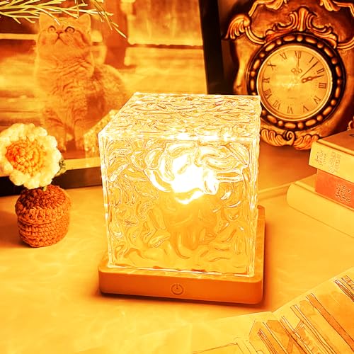 GY Wave Lamp Projecteur Ciel Etoile et Vague Océanique, Lampe LED Aurore Boréale 16 Couleurs avec Télécommande, Veilleuse Décorative, Cadeau Romantique Fête des Mères Saint-Valentin (Carré)