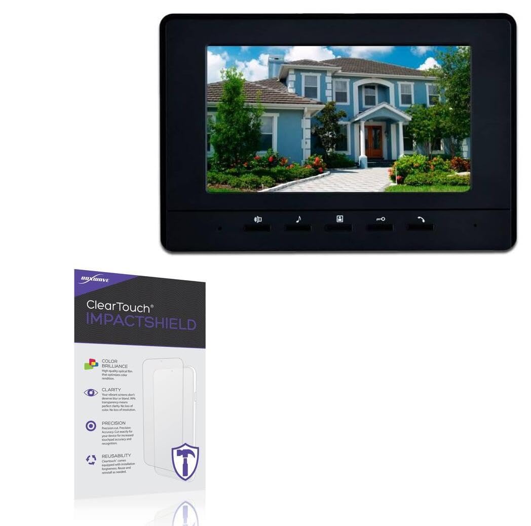 BoxWave Screen Protector Compatible with AMOCAM Wired Video Intercom System (70H-M4) (7 in) - ClearTouch ImpactShield (2-Pack), Impenetrable Screen Protector Flexible Film