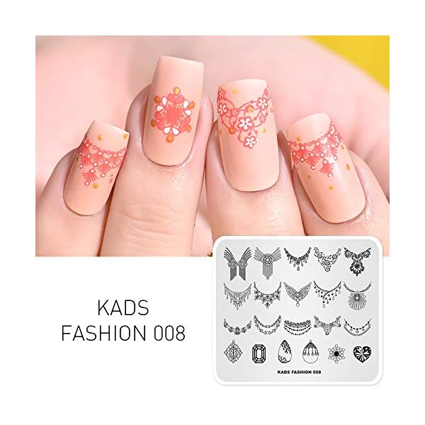 KADS 7 / 6Pcs Nail Art Stempelplatten Blume Schmetterling Ocean Print ManikÃ¼re Vorlagen mit 1 StÃ¼ck polnischen Stamper (6 Plates+1 Stamper) – Bild 3