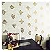 Damask set of 18 vinyl wall decal self adhesive wall pattern stickers (Gold)