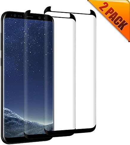 [2-Pack] Galaxy S8 Plus Tempered Glass Screen Protector,[No Bubbles][Anti-Glare][Anti Fingerprint] 3D Curved Screen Protector Compatible with Samsung Galaxy S8 Plus Black