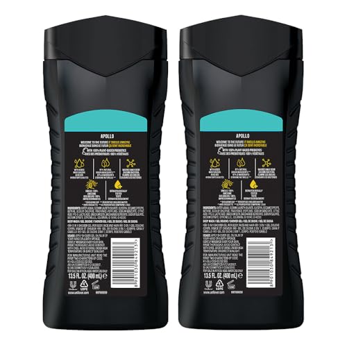 Image of AXE Apollo 3-in-1 Body, Face & Hair Wash | Fresh Sage & Cedarwood Scent | 12H Refreshing Fragrance | Combo of 2| 400 ml Each