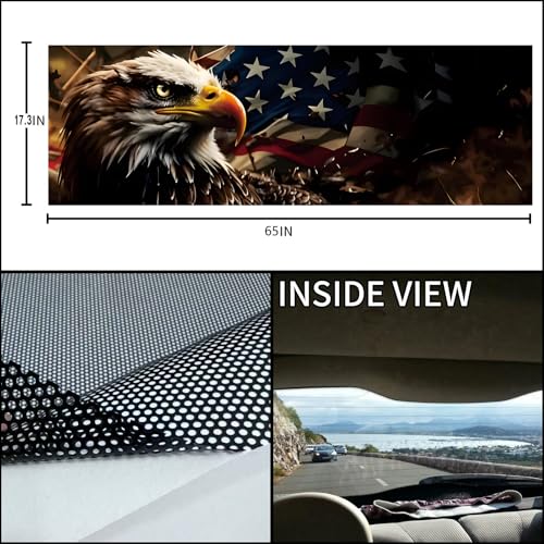 Image of Rear Window Decals for Trucks - 65x17.3 in Back Window American Flag Decals Fit Most Pickup Trucks SUV, Vinyl Back Window Decal Truck Rear Window Graphics for Personalized