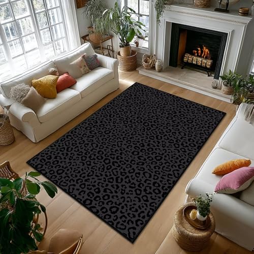 Tapete decorativo estampado leopardo 5x7 pies