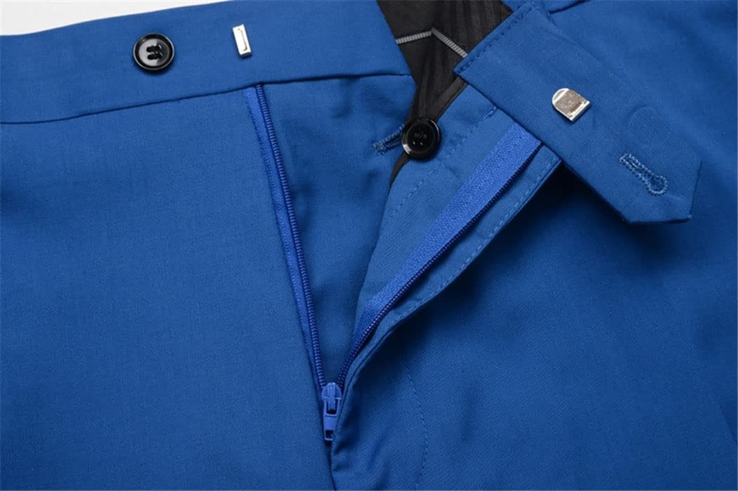 Primavera Leggero Allentato Dritto Pantaloni Estate Business Casual Pantaloni Da Lavoro Da Uomo Sottile, Blu reale, XL