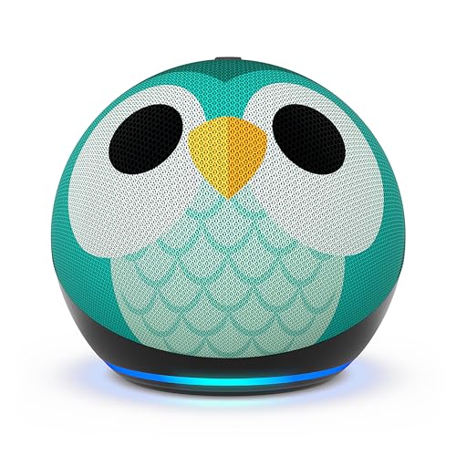 Echo Dot Kids (Neueste Generation) | Smarter WLAN- und Bluetooth-Lautsprecher mit Alexa | 1 Jahr Amazon Kids+ inklusive | Eulen-Design