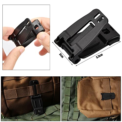 Jinlaili 19 Stk Molle Zubehör, Molle Strap Attachments, Taktisch Tasch Clip Strap Set, D-Ring Karabiner Grimloc Locking… - Image 5