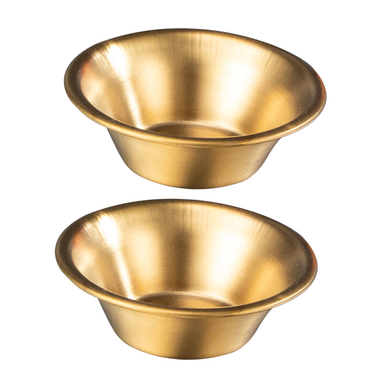 CONGARTENO 2pcs Steak Sauce Cups Sauce Plate Sauce Dipping Bowls Seasoning Saucer Snack Food Saucer Appetizer Serving Plates Cute Dipping Bowls Sushi Soy Dishes Golden Stainless Steel