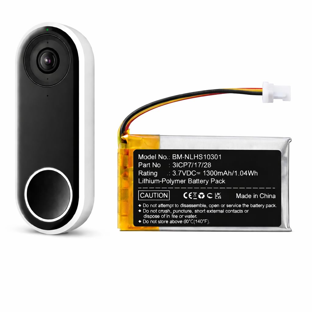 Amazon.com: Flulep 1ICP7/17/26 Battery Replacement for Nest Hello