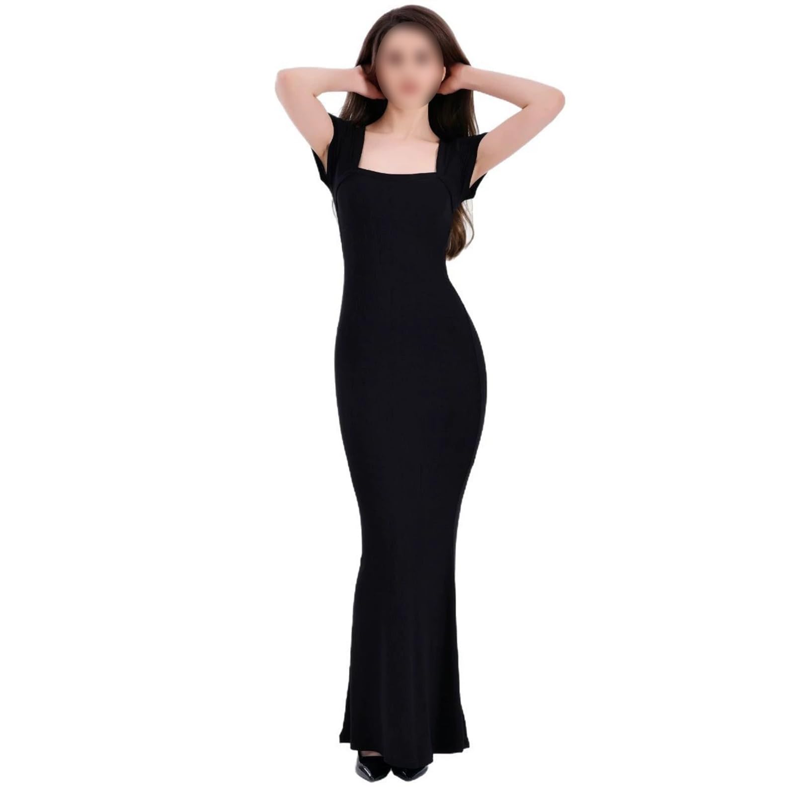 HLTYGWX Vestido Lencero Moldeador para Mujer, Vestido Debajo del Vestido, Vestido Largo con Control de Barriga