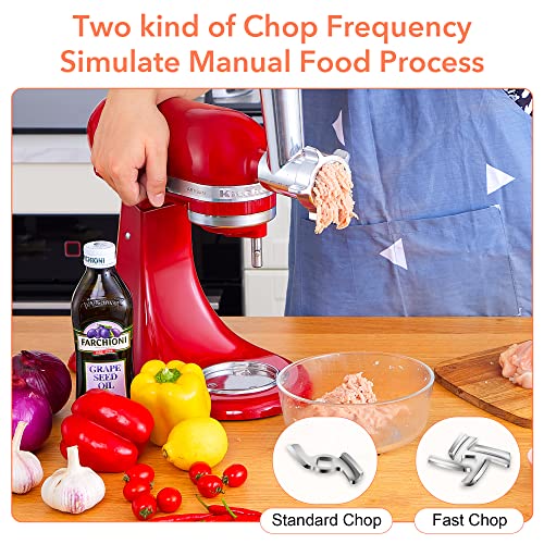 Befano Meat Grinder Attachments for KitchenAid Stand Mixers,Accessories Included 4 Grinding Plates, 2 Sausage Stuffer Tubes, 3 Grinding Blades, Durable Food Grinder Attachment - Thumbnail 4