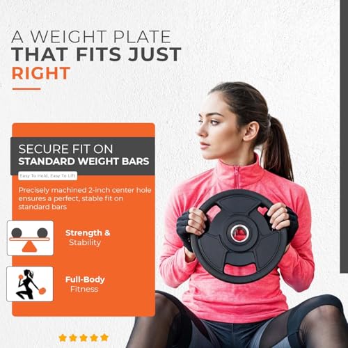 InTheMarket - Disques de poids olympiques en uréthane – Design durable et silencieux pour la musculation, l'haltérophilie et la gym à domicile – Plusieurs poids disponibles (2,5 kg à 25 kg) – Image 3