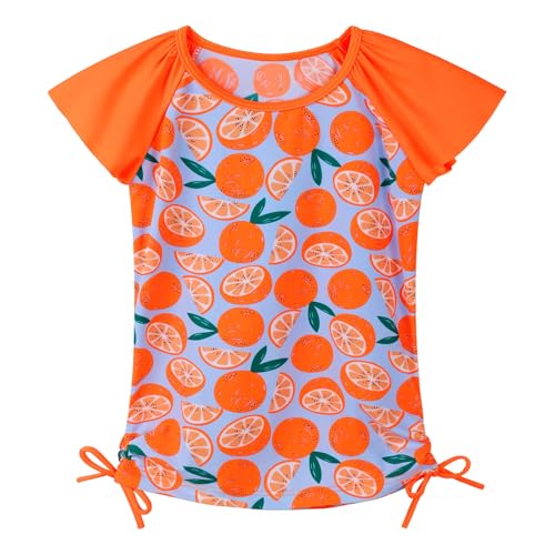 Image of Girls Rash Guard 2 Pieces Bathing Suit UPF50+ Swimsuit with Swimming Skirt Swimwear 2-14Y