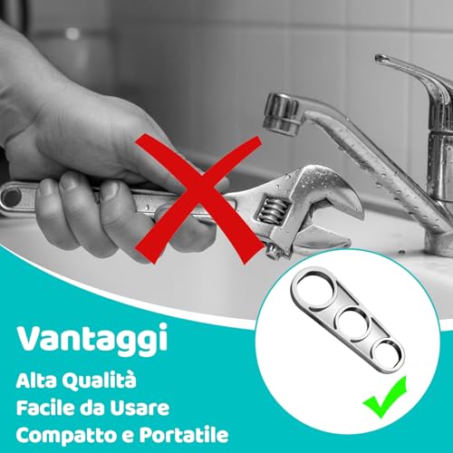 Perlator Schlüssel Wassserhahn Schlüssel, Wassserhahn Sieb Perlator M18 Sieb Wassserhahn Wassserhahn Aufsatz, 8 Stück Set mit 6 verschiedenen Größen und 2 Orange Griffen, Werkzeug für Küche Bad Instal