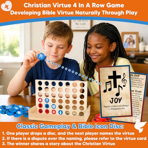 Juego de Mesa Connect 4 Virtudes Bíblicas para Niños miniatura 2