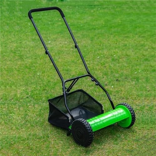 Cortacésped manual con altura ajustable y recogedor de césped, ideal para un mantenimiento eficiente del césped, patio y jardín