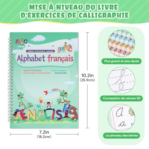 Cahiers d'exercices magiques ecriture cursive sans ratures format A4