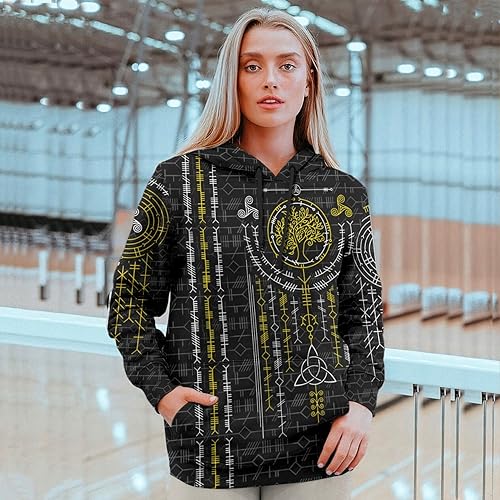 Viking Tattoo 3D Digital Print Hoodie, Viking Costume for Men/Women4