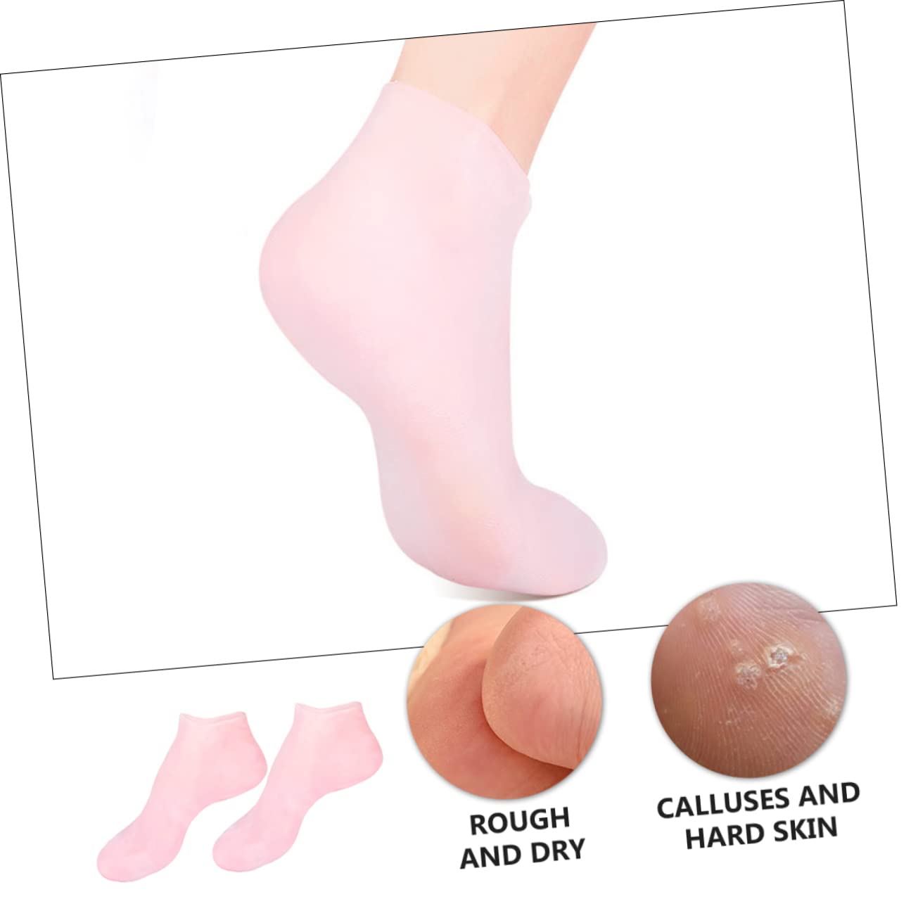 NULYLU Foot Skin Socks for Foot Care Elastic Moisturizing Protective Socks Size m Pink
