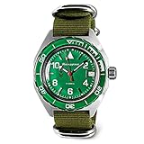 VOSTOK | Komandirskie K-65 Montre de plongée militaire russe à remontage automatique | WR 200 m | Modèle 650858 | Mode | Affaires | Montres décontractées pour hommes, vert, Militaire