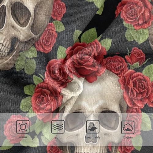 Skulls Vibrant Red Roses Toddler Cotton Underwear, Girls Underwear Cotton, 2T–8 Years3