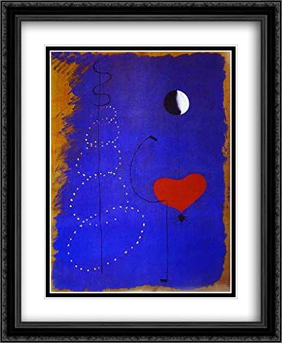 Dancer 2X Matted 28x34 Large Black Ornate Framed Art Print by Miro, Joan