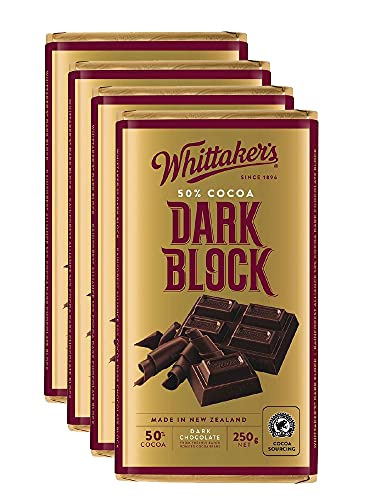 Whittaker's Classic Dark Block 250g (Pack of 4) （Made in New Zealand）