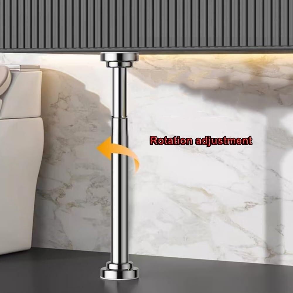 Patas y Soporte telescópicos Ajustables para Fregadero, Varilla de Soporte de Acero Inoxidable, Aptos para cocinas y baños, Altura de 30 a 50 cm, estables bajo el Fregadero, fáciles de Insta