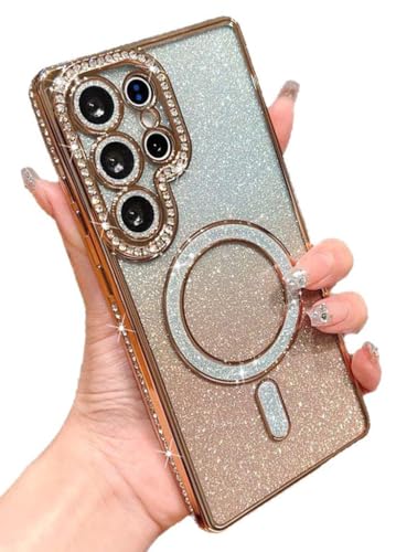 Coque Samsung S25 Ultra paillettes transparente et magnétique