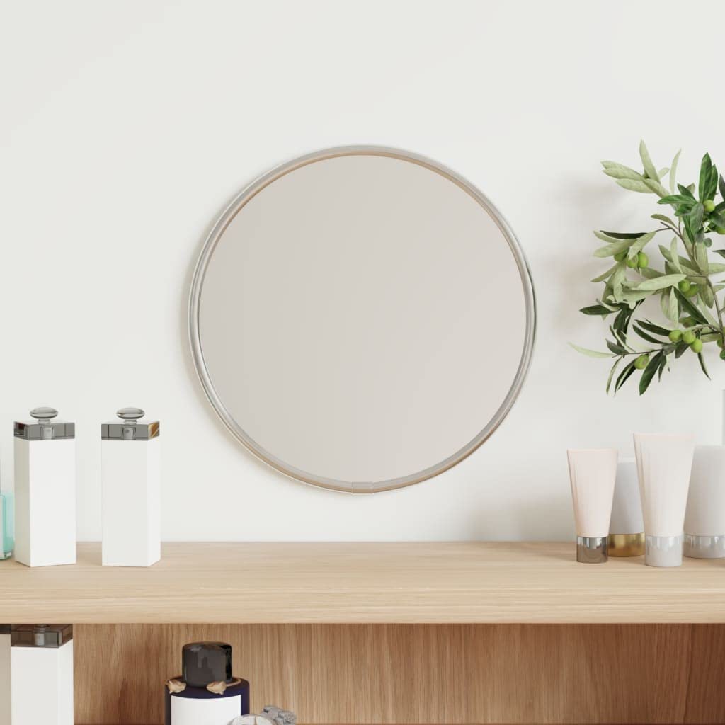 Vidaxl (Silver, 20 Cm) Wall Mirror Round Bathroom Vanity Make Up Mirror Multi Colours/Sizes