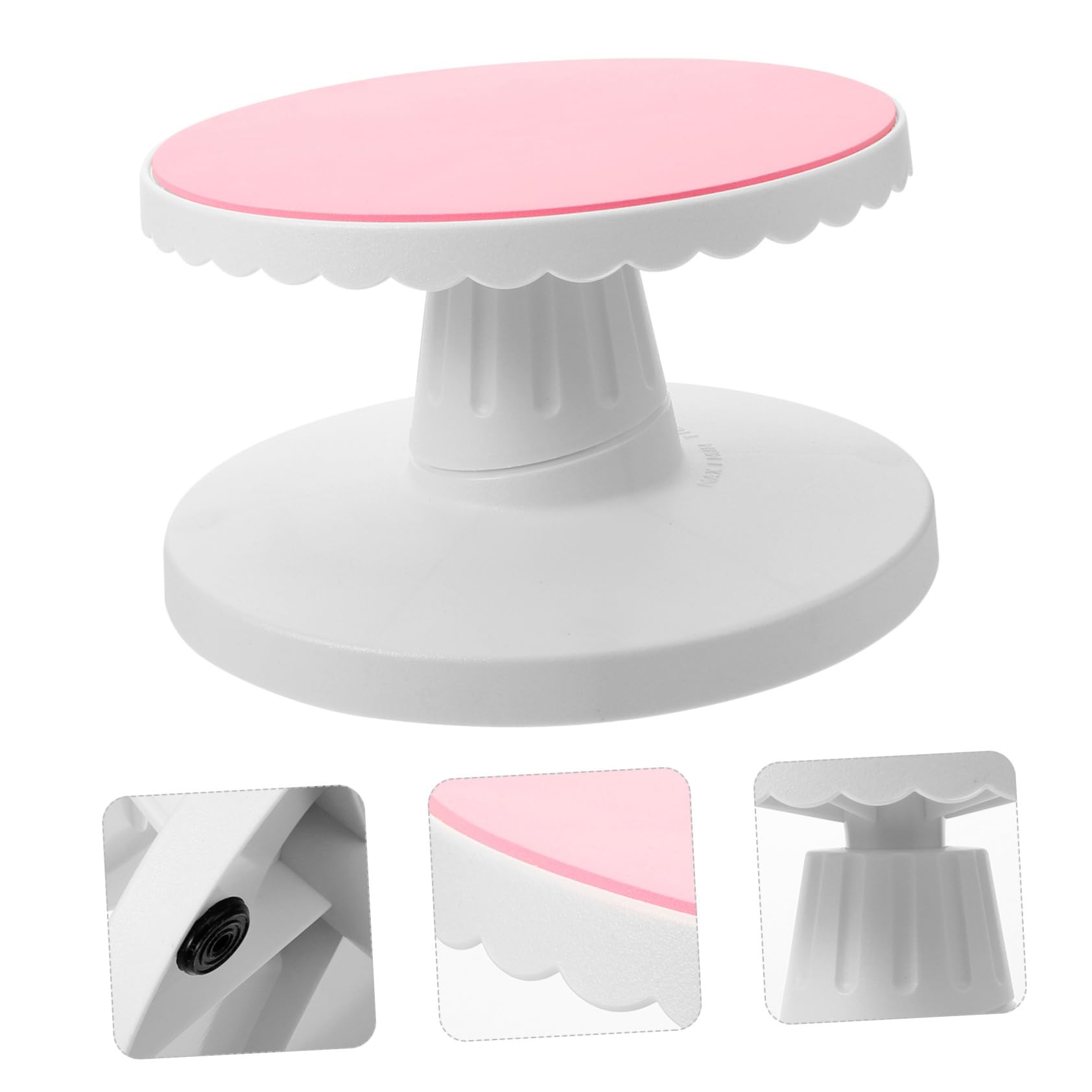 Plateau Tournant à Gâteau 10 Pouces en Plastique Rose